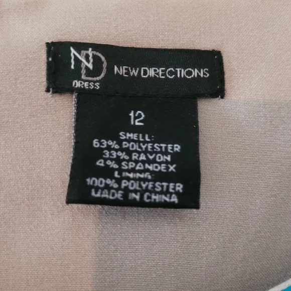 NWOT New Directions Teal Ruched-front Dress Size 12 - Picture 4 of 5